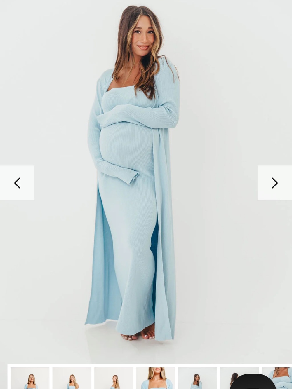 Lima Two Piece Dress Set- Light Blue - Picture 4 of 7